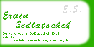 ervin sedlatschek business card